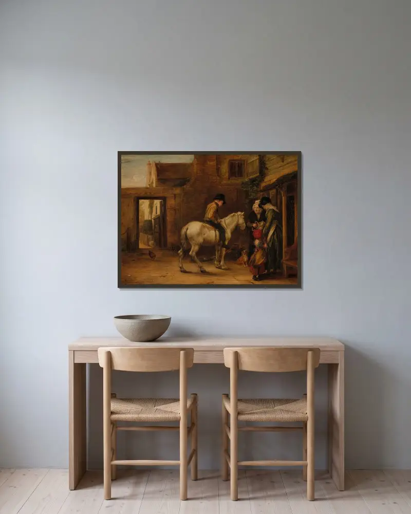 Springpojken av Sir David Wilkie inramad på en vägg