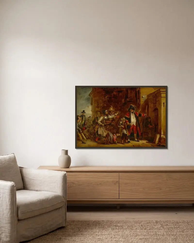 Sockenstämmans betjänt av Sir David Wilkie inramad på en vägg