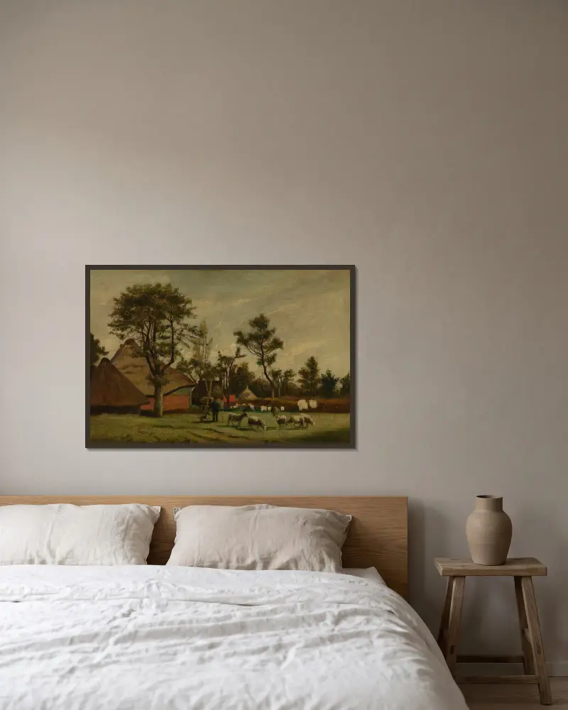 Bauernhaus von Henri de Braekeleer gerahmt an einer Wand