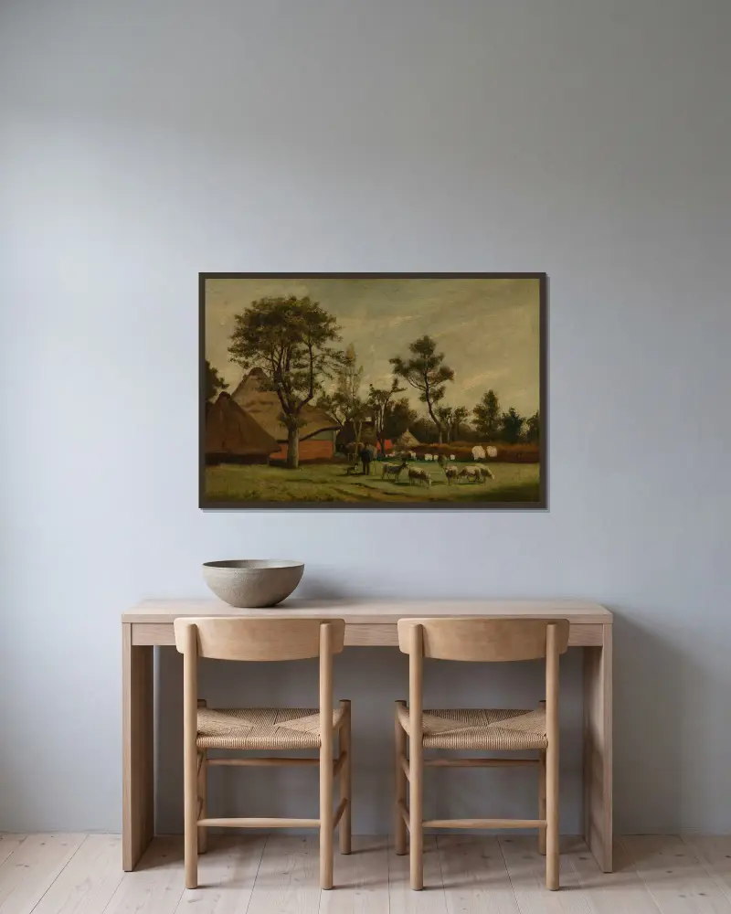 Bauernhaus von Henri de Braekeleer gerahmt an einer Wand