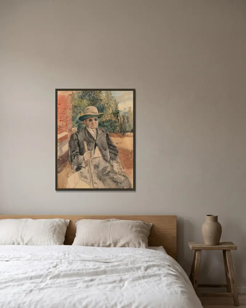 Gustave Coûteaux av Henri de Braekeleer inramad på en vägg