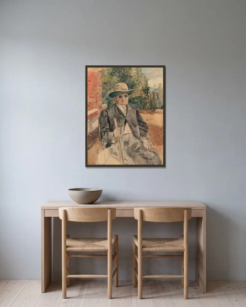 Gustave Coûteaux av Henri de Braekeleer inramad på en vägg