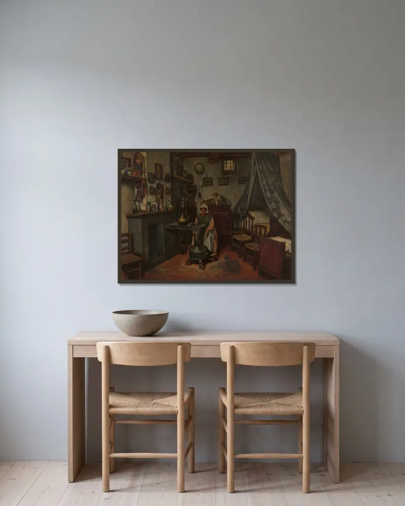 Interiér, Henri de Braekeleer v rámu na stěně