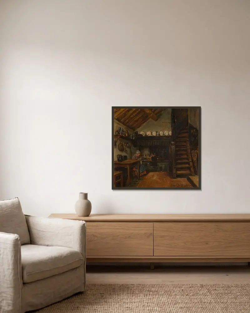 Küche von Henri de Braekeleer gerahmt an einer Wand
