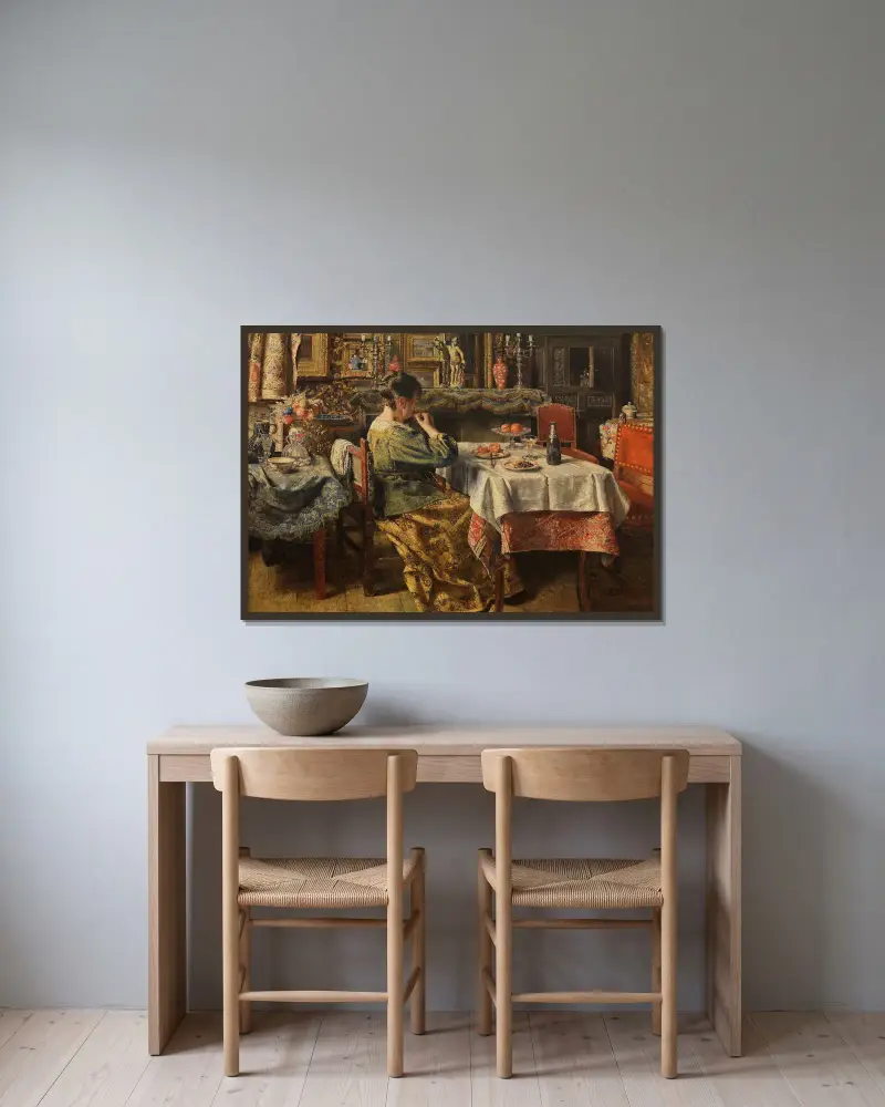 Jídlo, Henri de Braekeleer v rámu na stěně