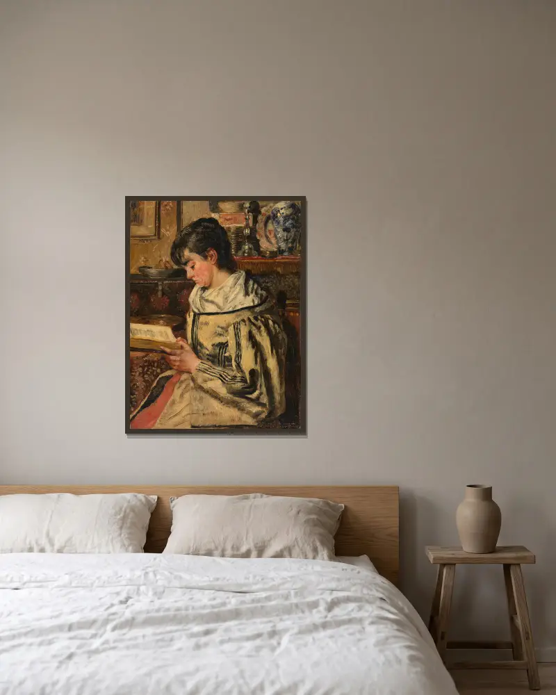 Lesende Frau, 1881 – Nr. 1 von Henri de Braekeleer gerahmt an einer Wand