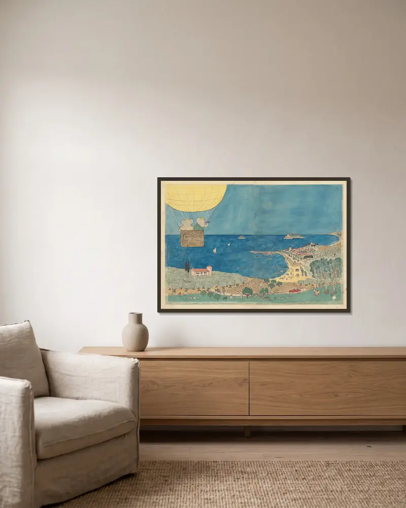 Le voyage de Babar Pl.04 av Jean de Brunhoff inramad på en vägg