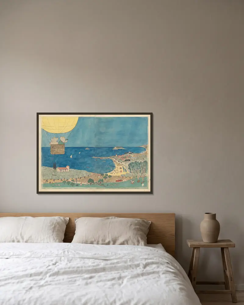 Le voyage de Babar Pl.04 av Jean de Brunhoff inramad på en vägg