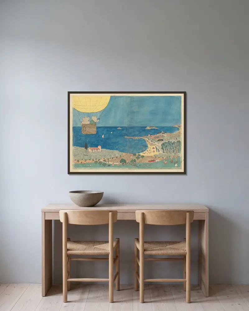 Le voyage de Babar Pl.04 av Jean de Brunhoff inramad på en vägg