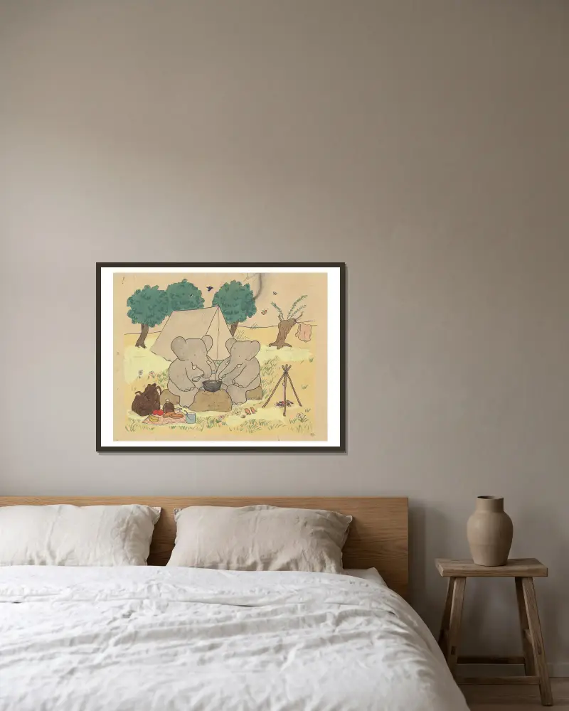 Le voyage de Babar Pl.05 av Jean de Brunhoff inramad på en vägg