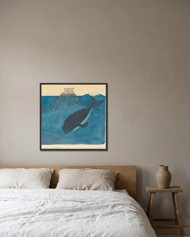 Babar reist, Tafel 8 von Jean de Brunhoff gerahmt an einer Wand