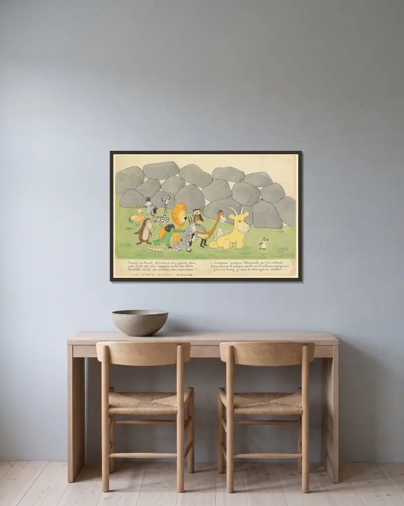 Zéphirs Ferien, 1936 – Nr. 2 von Jean de Brunhoff gerahmt an einer Wand