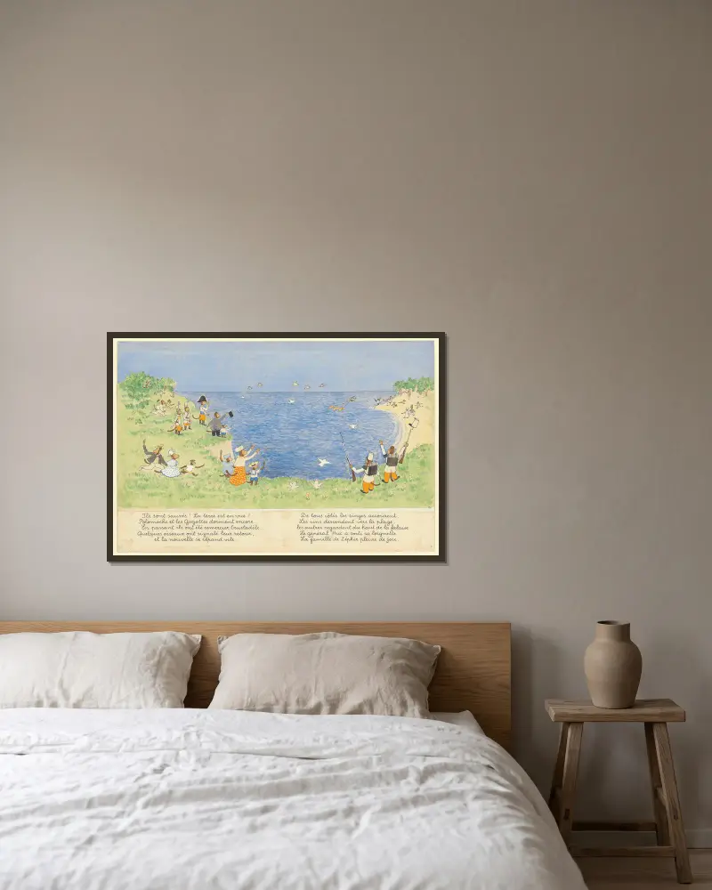 Les vacances de Zéphir Pl.27 av Jean de Brunhoff inramad på en vägg