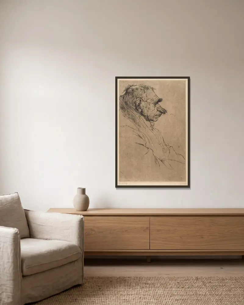 A Hairy Man (Jacobus Alijn) von Jules De Bruycker gerahmt an einer Wand