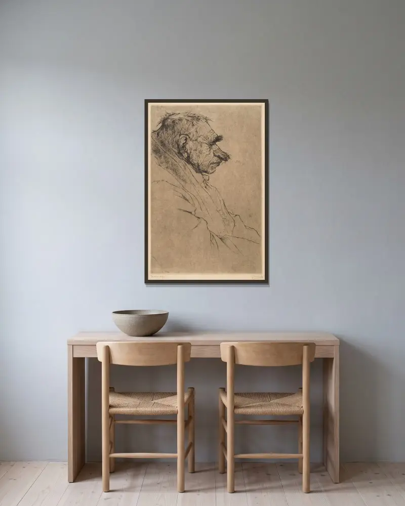 A Hairy Man (Jacobus Alijn) von Jules De Bruycker gerahmt an einer Wand