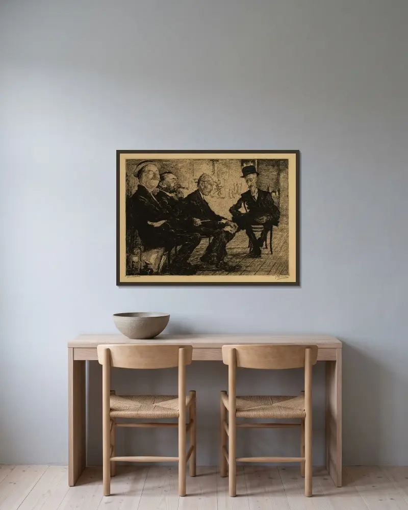 Ghent Journalists von Jules De Bruycker gerahmt an einer Wand
