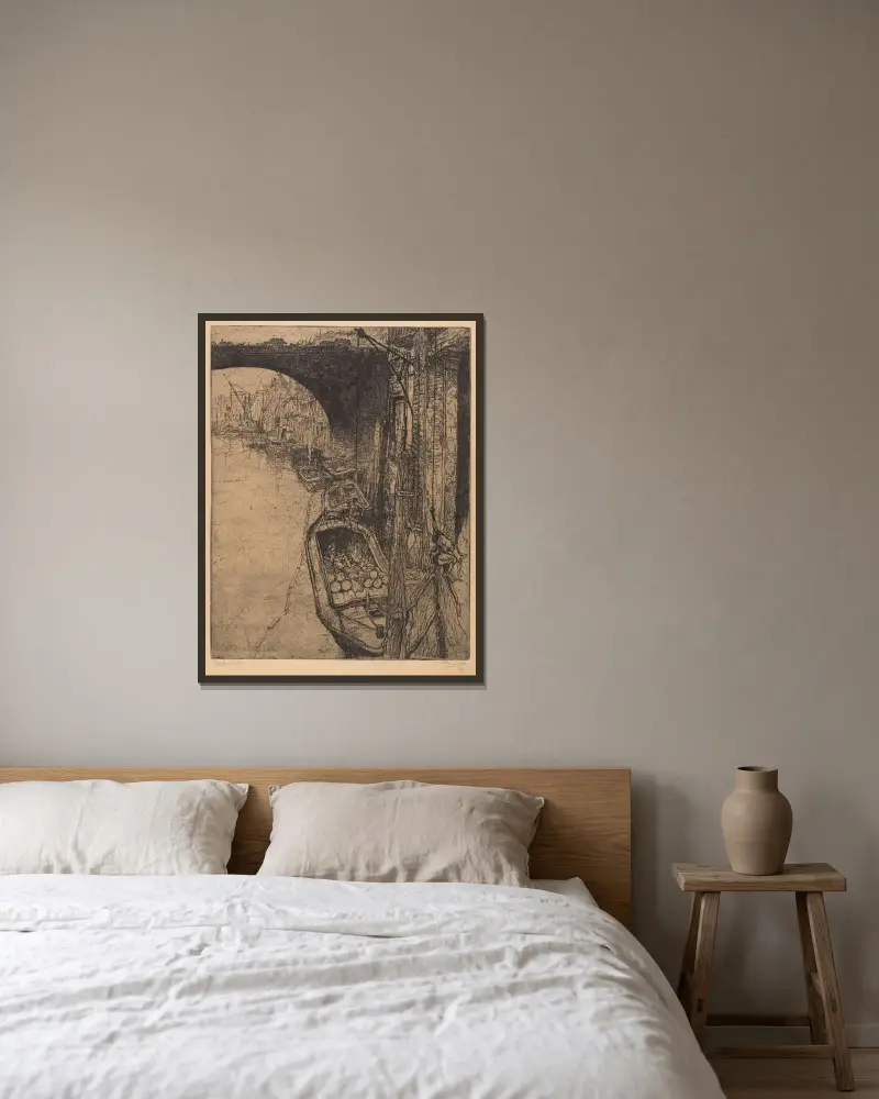 London Bridge (London) av Jules De Bruycker inramad på en vägg