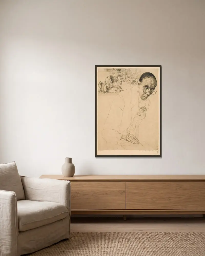 Self-Portrait von Jules De Bruycker gerahmt an einer Wand
