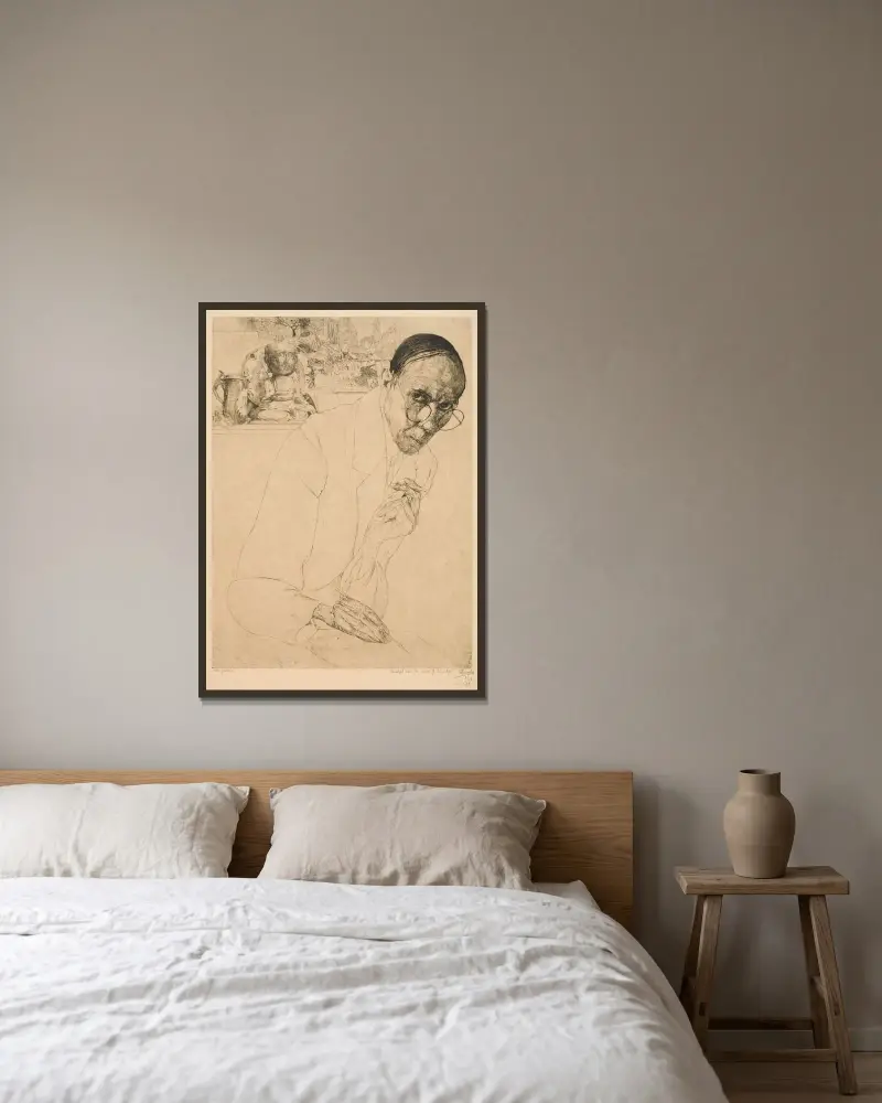 Self-Portrait von Jules De Bruycker gerahmt an einer Wand