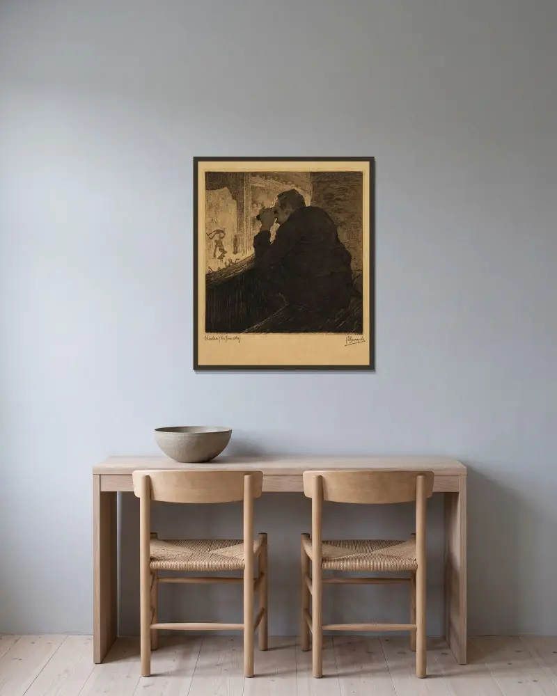 Teatern (Kikaren) av Jules De Bruycker inramad på en vägg