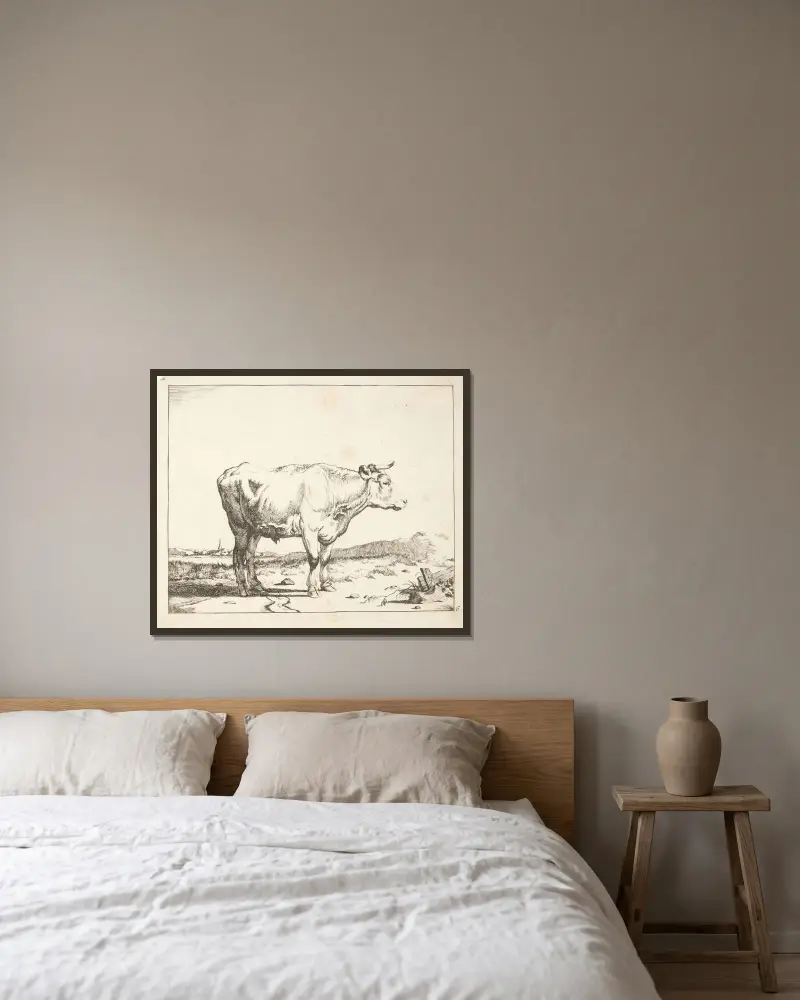 Stehende Studie nach rechts von Marcus de Bye gerahmt an einer Wand