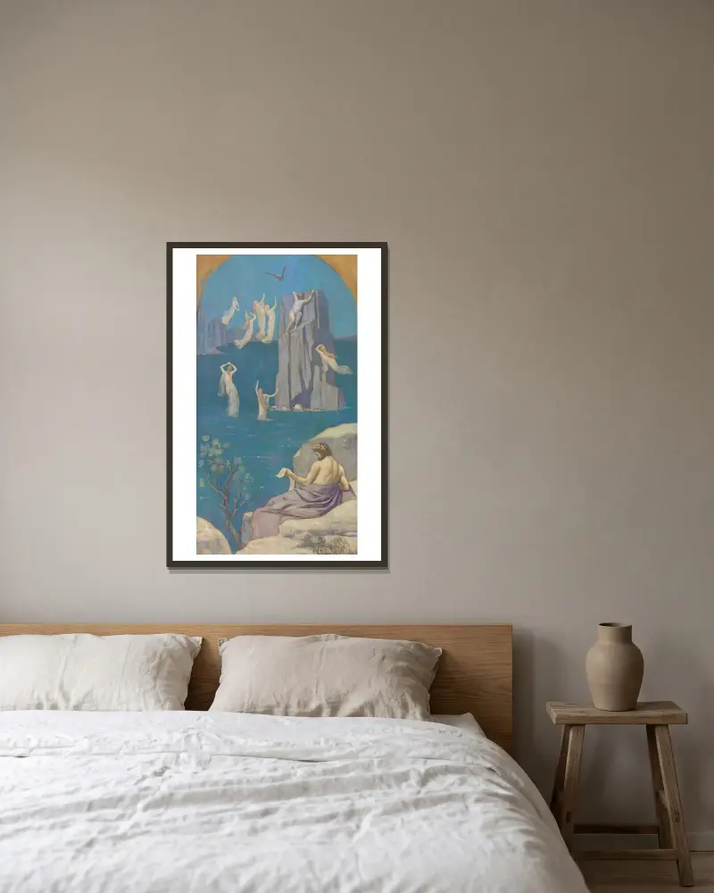 Dramatische Dichtung (Aischylos) von Pierre Puvis de Chavannes gerahmt an einer Wand