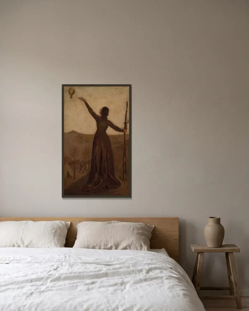 Studie för 'Ballongen' av Pierre Puvis de Chavannes inramad på en vägg