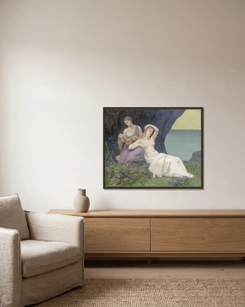 In der Heide von Pierre Puvis de Chavannes gerahmt an einer Wand