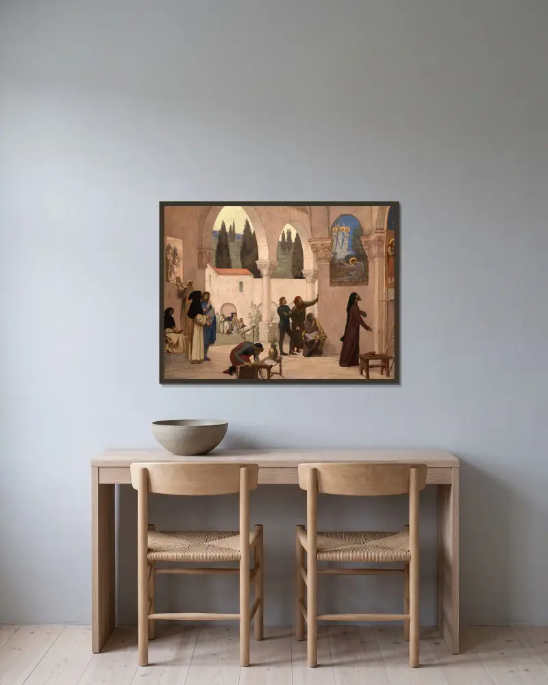 Chrześcijańskie natchnienie, Pierre Puvis de Chavannes w ramie na ścianie