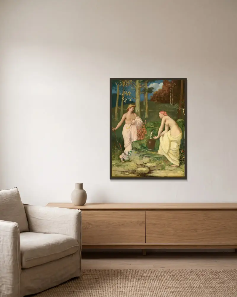 Källan, Pierre Puvis de Chavannes v rámu na stěně