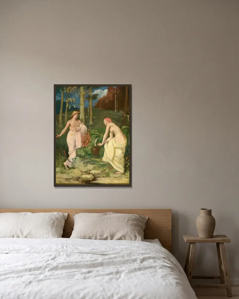 Källan, Pierre Puvis de Chavannes v rámu na stěně