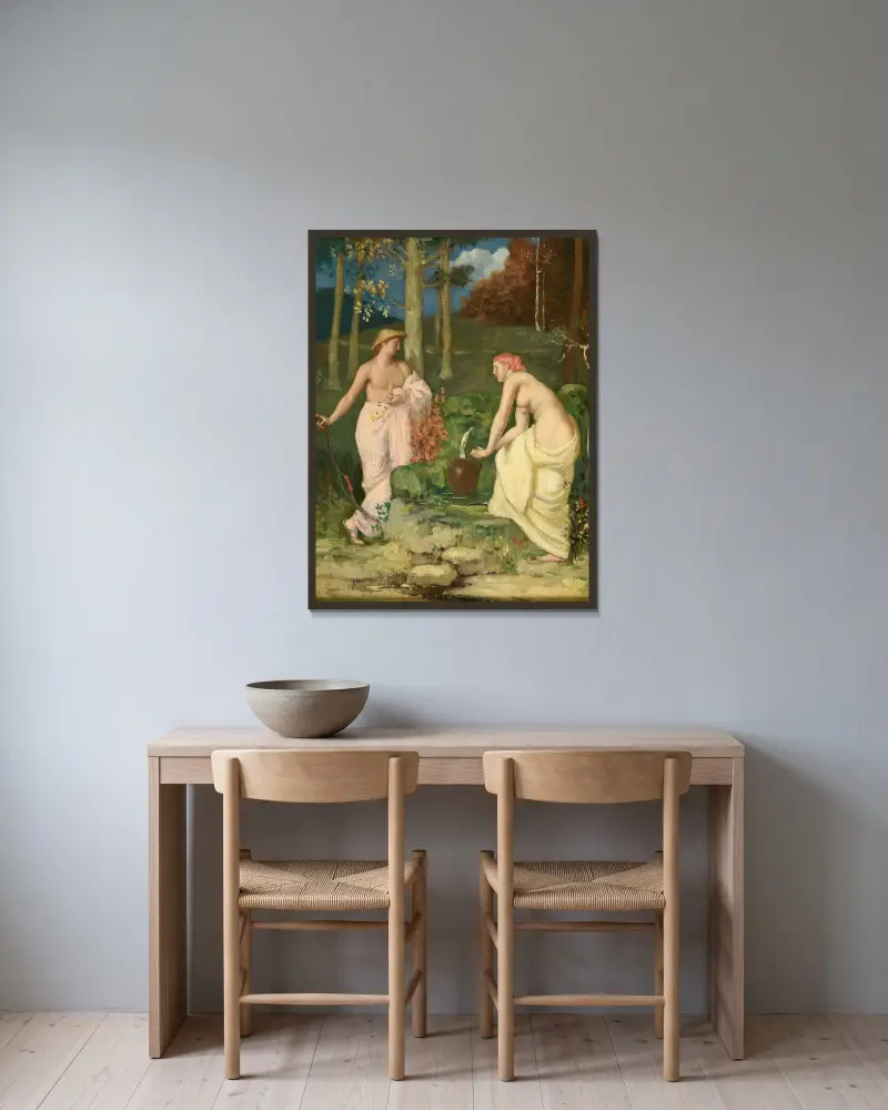 Källan, Pierre Puvis de Chavannes v rámu na stěně
