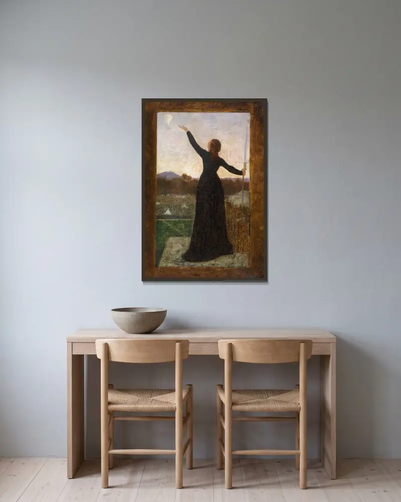 Der Ballon von Pierre Puvis de Chavannes gerahmt an einer Wand