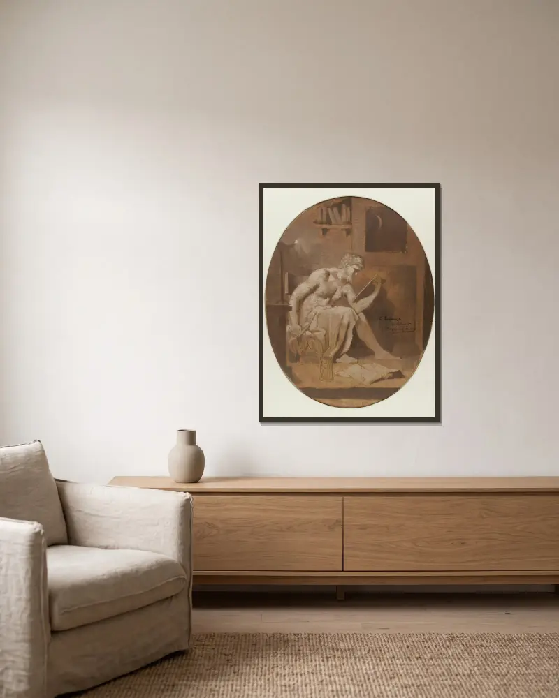 Studium, Pierre Puvis de Chavannes w ramie na ścianie