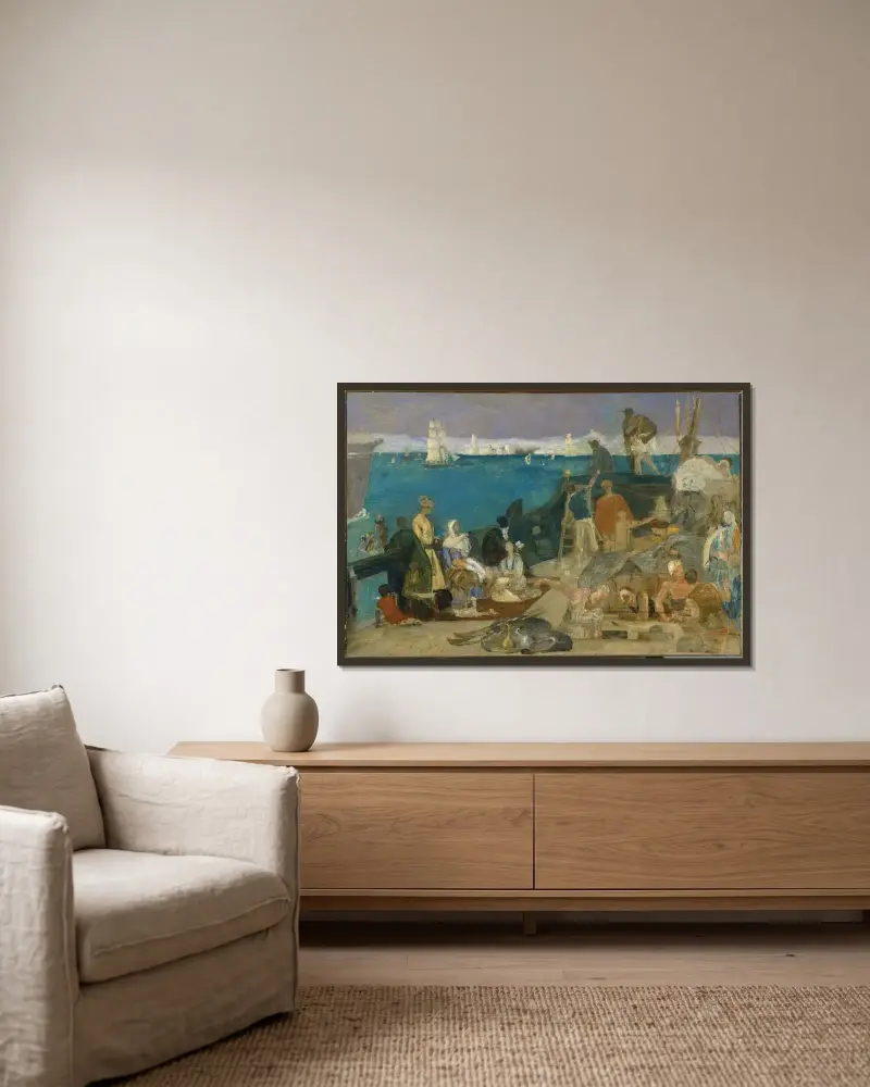 Marseille, porten till Orienten av Pierre Puvis de Chavannes inramad på en vägg