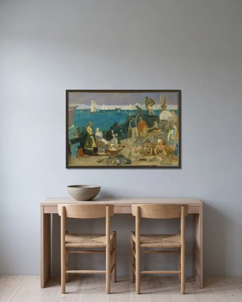 Marseille, porten till Orienten av Pierre Puvis de Chavannes inramad på en vägg