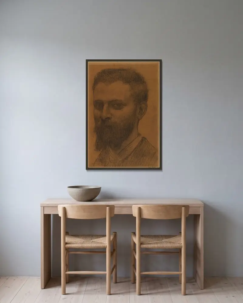 Porträt des Daras von Pierre Puvis de Chavannes gerahmt an einer Wand