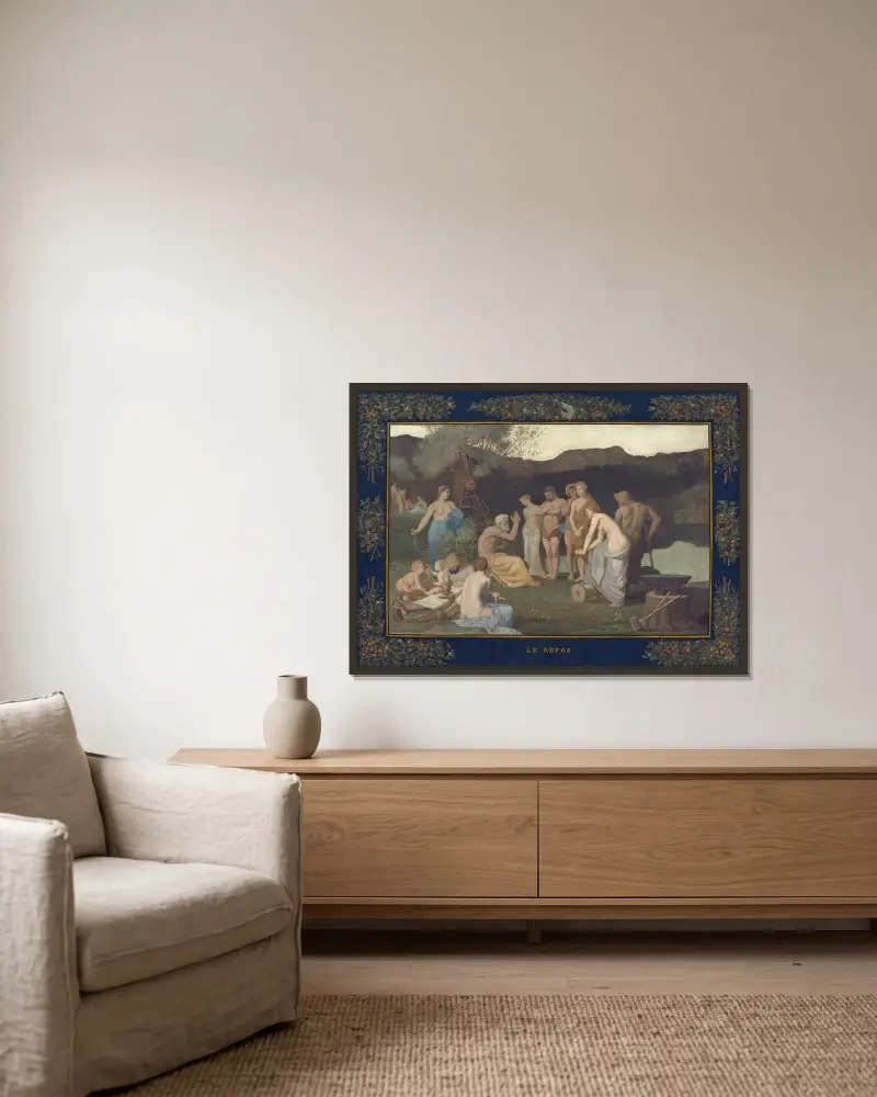 Vila av Pierre Puvis de Chavannes inramad på en vägg