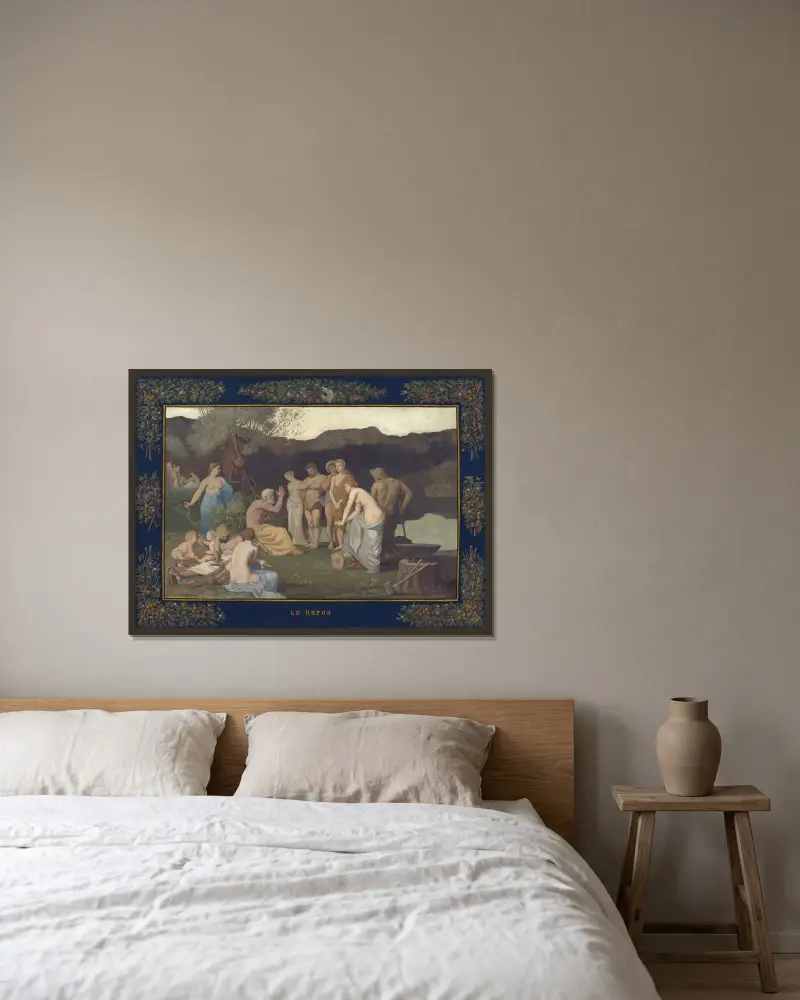 Vila av Pierre Puvis de Chavannes inramad på en vägg