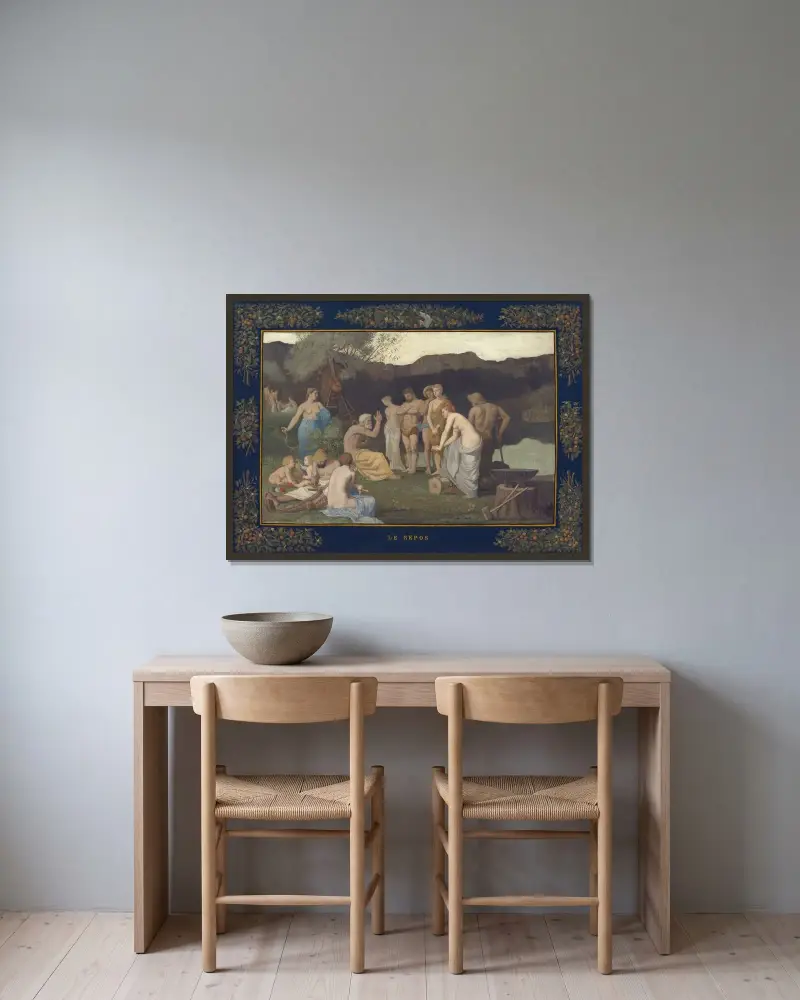 Vila av Pierre Puvis de Chavannes inramad på en vägg