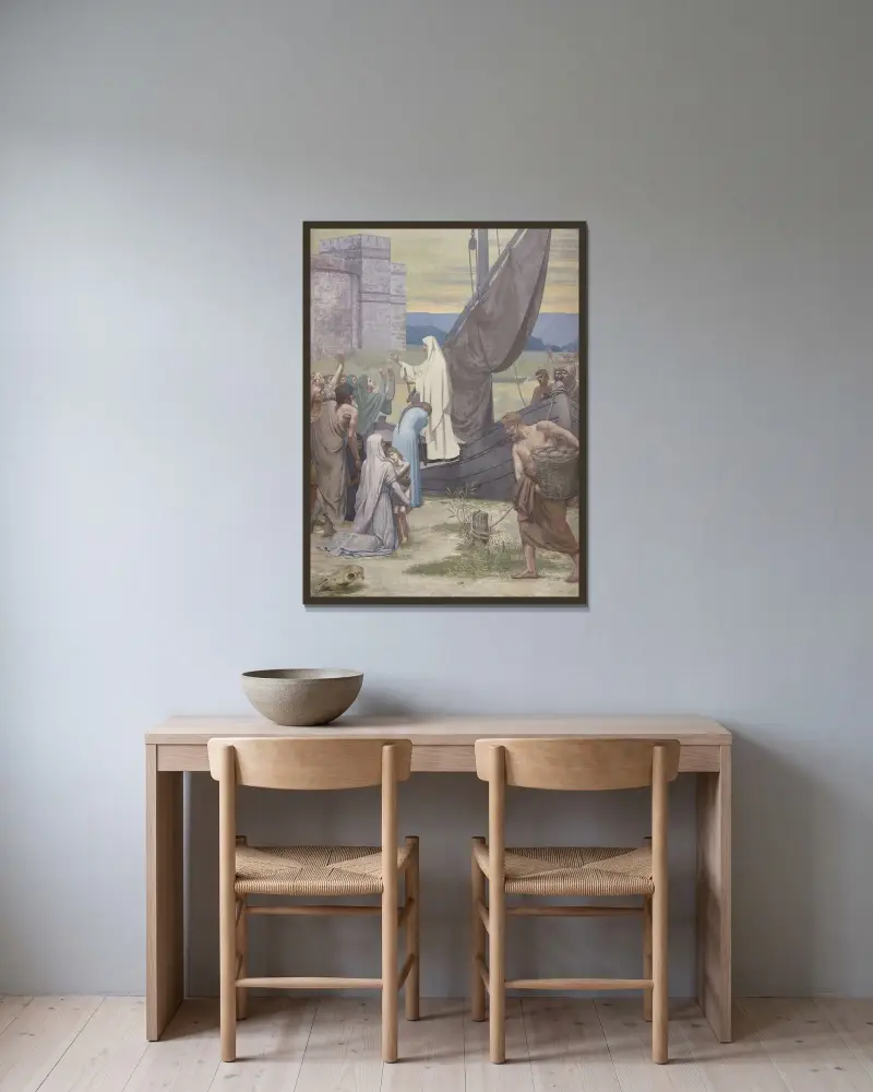 Die heilige Genoveva versorgt das belagerte Paris, 1889 – Nr. 1 von Pierre Puvis de Chavannes gerahmt an einer Wand