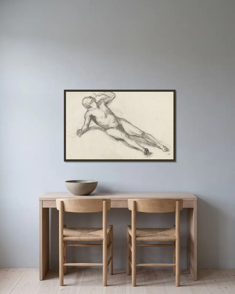 Studie k dílu Válka, Pierre Puvis de Chavannes v rámu na stěně