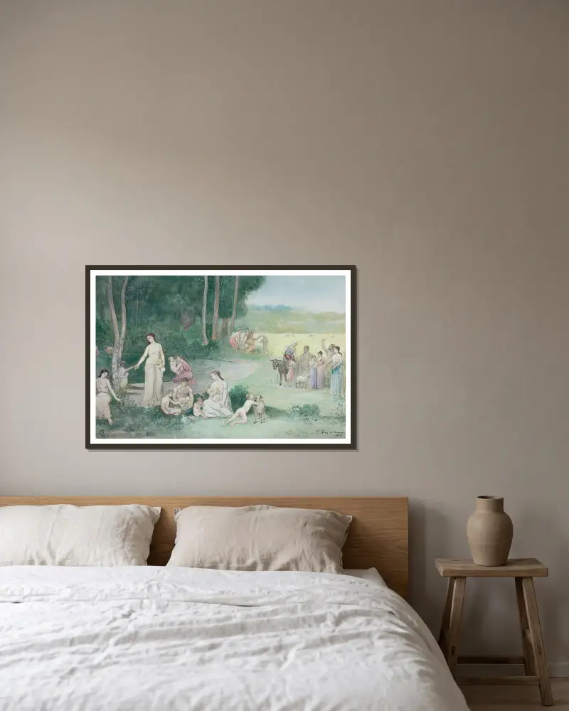 Der Sommer, 1873 von Pierre Puvis de Chavannes gerahmt an einer Wand