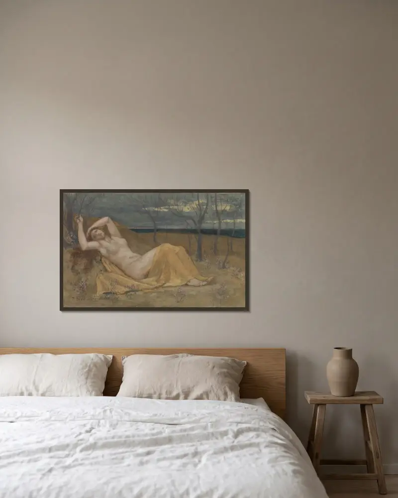 Tamaris av Pierre Puvis de Chavannes inramad på en vägg