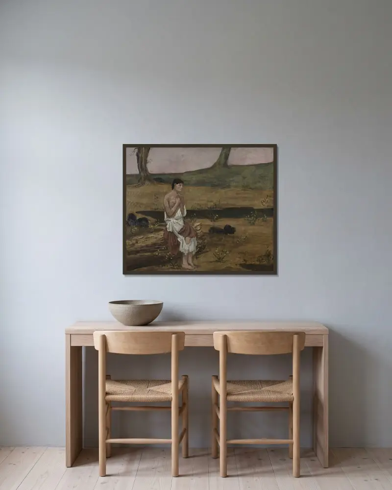 Den förlorade sonen av Pierre Puvis de Chavannes inramad på en vägg