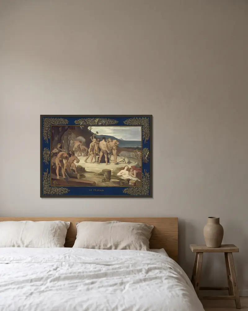 Arbete av Pierre Puvis de Chavannes inramad på en vägg