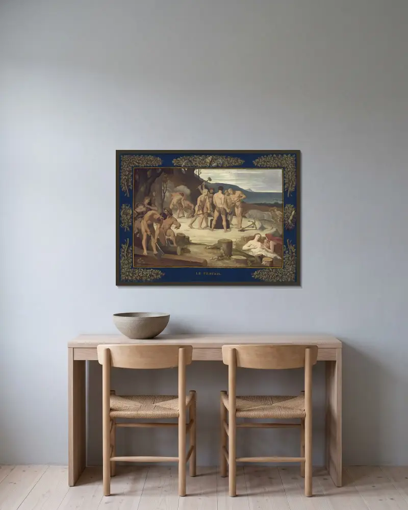 Arbete av Pierre Puvis de Chavannes inramad på en vägg