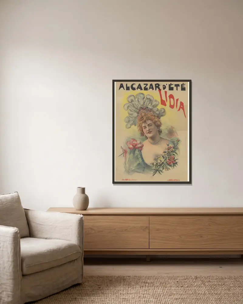 Alcazar d’été. Lidia av Cândido de Faria inramad på en vägg
