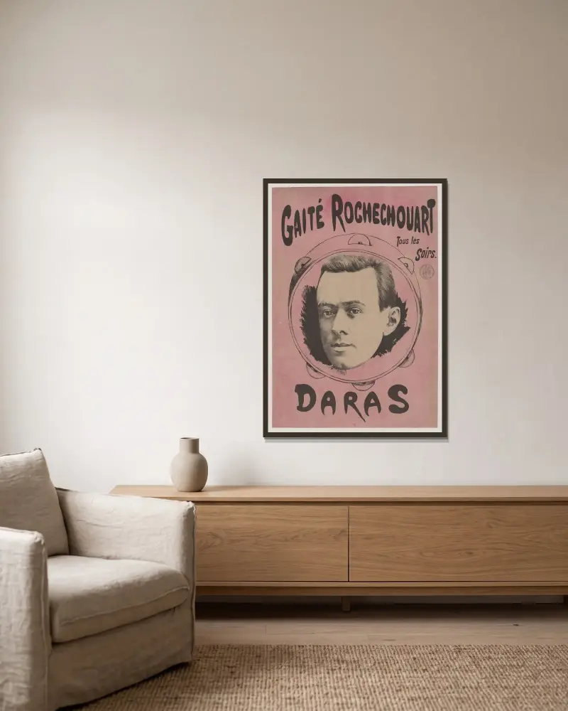 Gaité Rochechouart, tous les soirs, Daras av Cândido de Faria inramad på en vägg