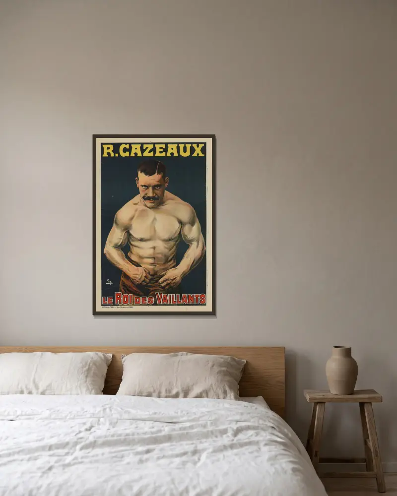 R. Cazeaux, der König der Tapferen von Cândido de Faria gerahmt an einer Wand